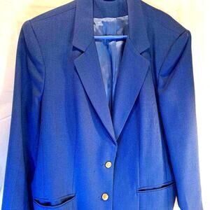 Stephen Douglas Ltd Women's Blazer Jacket Blue Solid Pockets USA 36